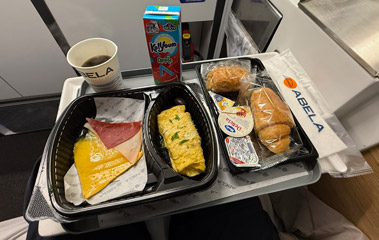 Breakfast on the Abela sleeper from Cairo to Luxor & Aswan