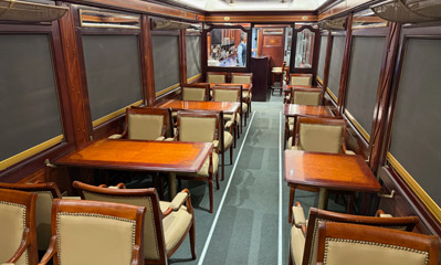 Club car on Abela sleeper train from Cairo to Luxor & Aswan
