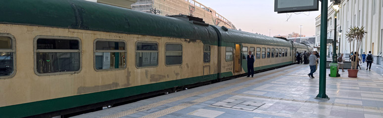 Unrefurbished sleeping-cars on the Abela sleeper train from Cairo to Luxor & Aswan
