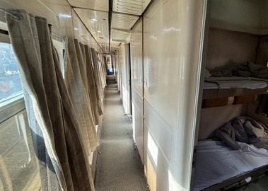 Corridor of a Cairo-Aswan sleeper with 'Spanish' interior