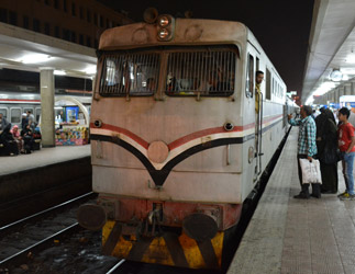 Boarding the Cairo to Luxor sleeper train