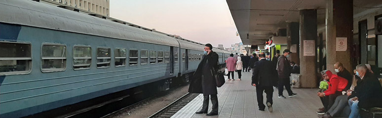 Ordinary slow train at Luxor station