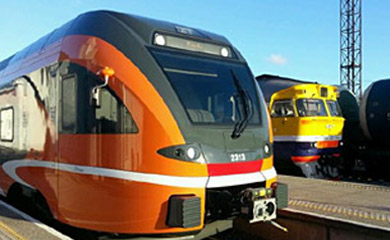 Estonian train from Tallinn to Valga, seen at Valga