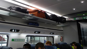 Overhead luggage racks for small & medium items...