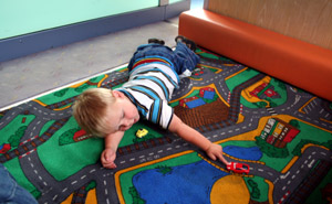 The play area on a French Corail Teoz train