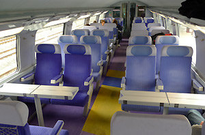 2nd class seats on top deck of a TGV Duplex
