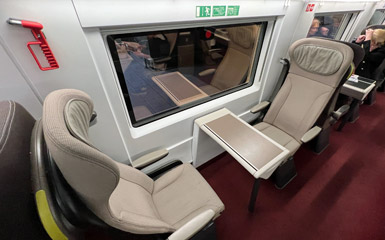 1st class seats on an e320 Eurostar