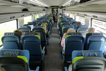 Standard class seats on a refurbished e300 Eurostar