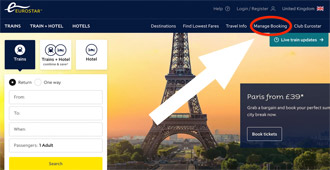 Manage a booking at eurostar.com