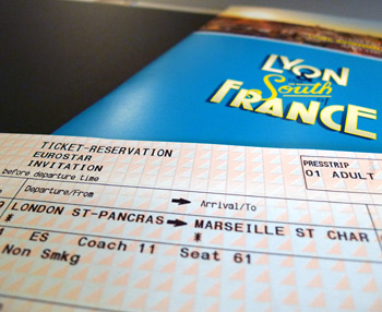 Eurostar ticket to Marseille on inaugural train