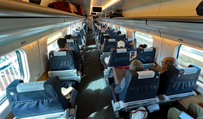 1st class on a Alfa Pendular train from Lisbon to Porto