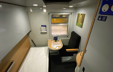 Single-bed sleeper on Amsterdam-Zurich train