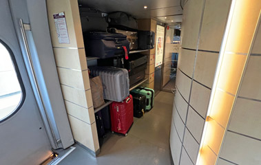 Luggage racks on a Spanish S103 AVE train