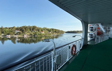 Passing through the many islands near Stockholm