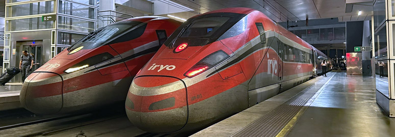 Iryo high-speed train from Madrid to Barcelona on test