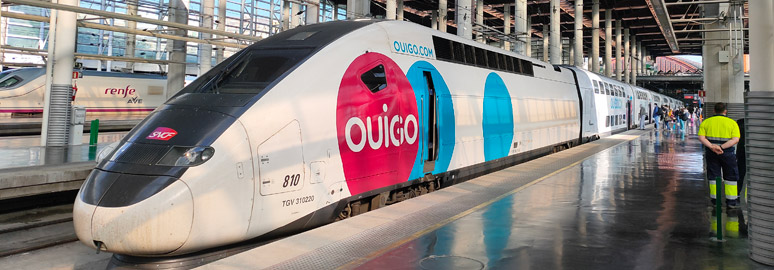 Ouigo train from Madrid to Barcelona