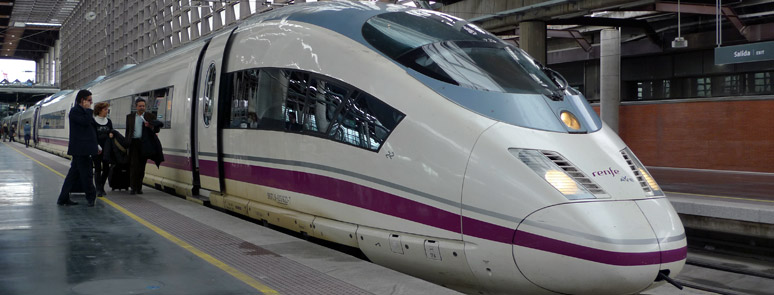 An AVE-S103 high-speed train from Madrid to Barcelona 