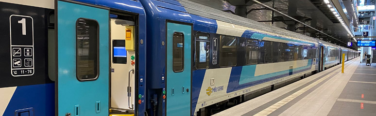 The EuroCity train Hungaria about to leave Berlin Hbf for Budapest