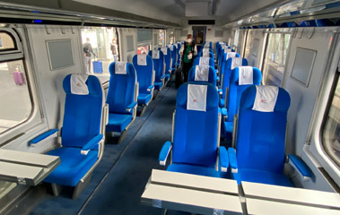 1st class compartment on a Berlin to Warsaw train.