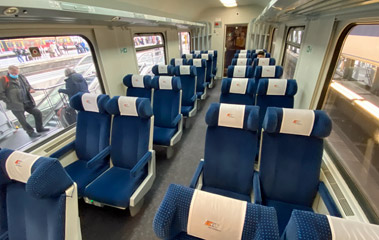 2nd class car on the Berlin to Warsaw train