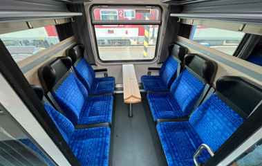 2nd class compartment on a train from Bratislava to Poprad Tatry & Kosice