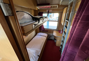 Sleeper on the Budapest-Brasov train 'Corona'