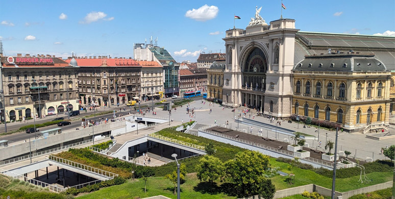 View from outside Budapest Keleti 