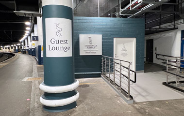 Caledonian Sleeper lounge at London Euston, entrance