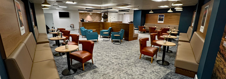 Caledonian Sleeper lounge at London Euston, interior