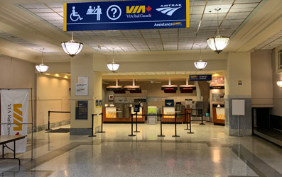 VIA Rail baggage desk at Vancouver