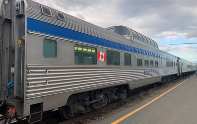 A skyline car on the Toronto-Vancouver train