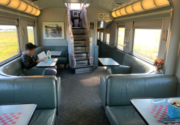 A skyline lounge on the Canadian train