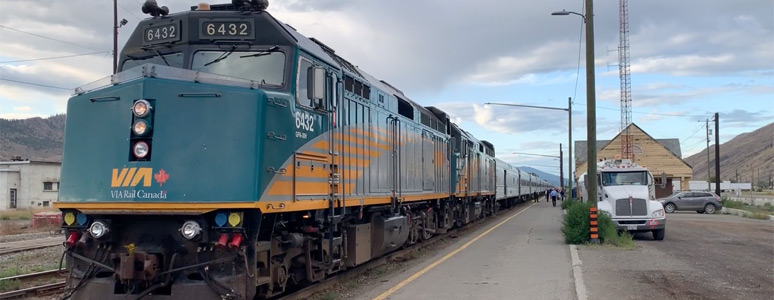 VIA Rail train 1, the Canadian, at Kamloops North