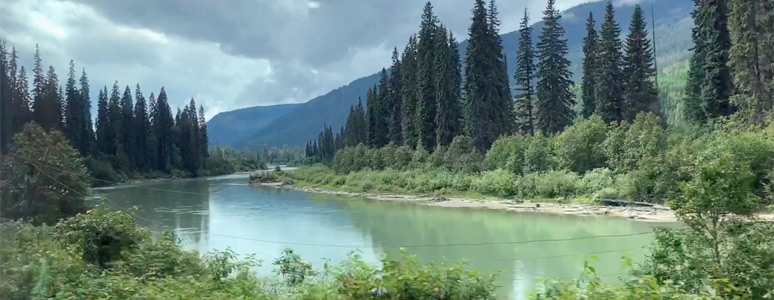 Scenery from the train along the North Thompson River