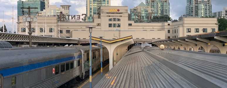 The Canadian backs into Vancouver Pacific Central