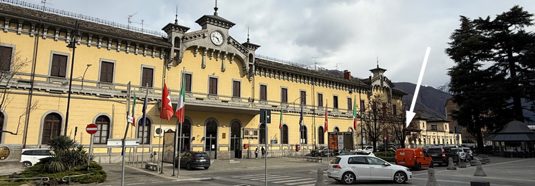 Domodossola station showing entrance to the Centovalli Railway