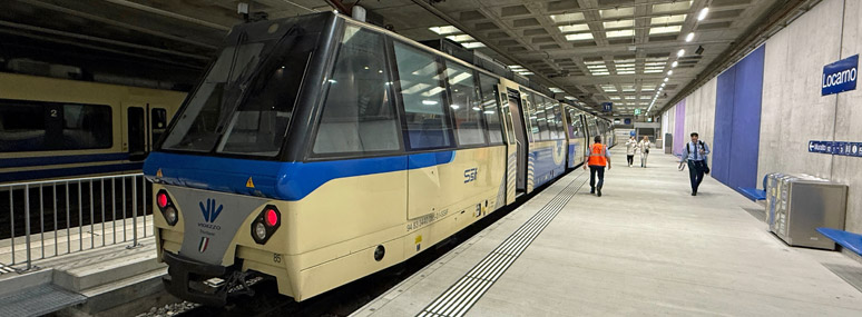 Centovalli train at Locarno