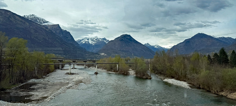 Centovalli Railway crosses the River Toce