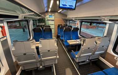 2nd class seats on a Prague to Berlin Comfortjet train