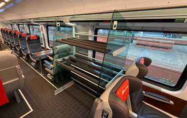 Luggage rack on a Prague to Berlin Comfortjet train