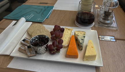 Cheese board in the sleeper club car