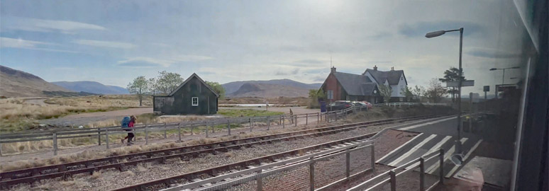 The sleeper passes Corrour station