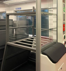 Luggage rack on DSB Talgo train