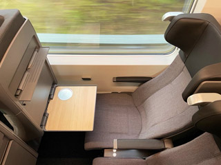 Seat on DSB Talgo train