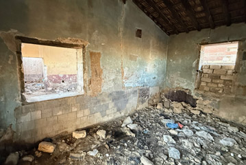 Inside the old station building at El Alamein