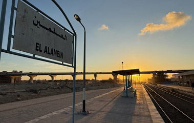 Inside the old station building at El Alamein