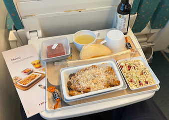 Premium fare meal on Euromed train