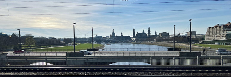 European Sleeper crosses the Elbe at Dresden