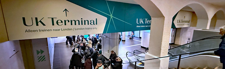 Entrance to Eurostar terminal at Amsterdam Centraal