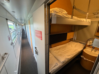 Breakfast on the Hamburg to Stockholm sleeper train